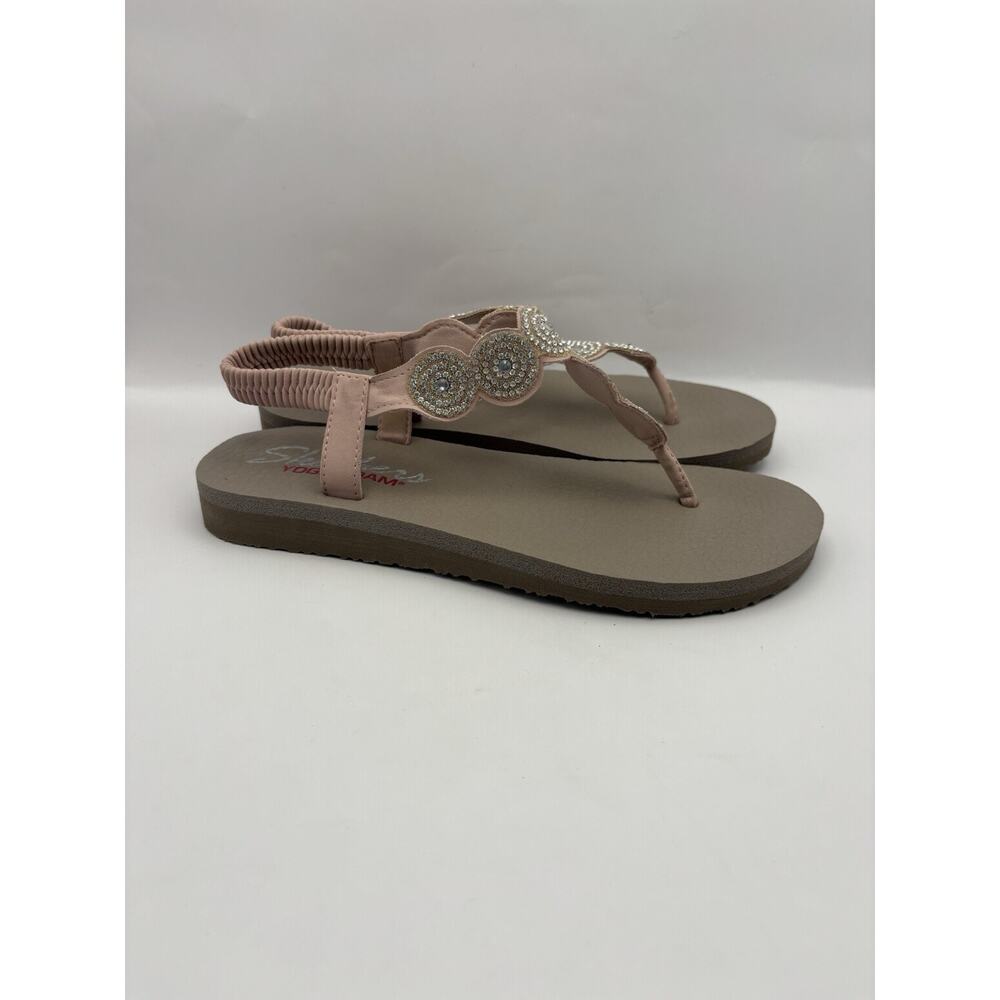 Skechers Meditation Stars And Sparkle Thong Pink Sandals Women Size 8